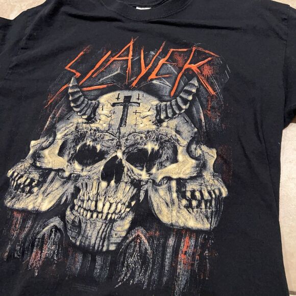 Slayer Shirt Mens L Black 2018 Final Tour VIP Meet Greet Concert Skull Goth Vamp - Picture 1 of 7